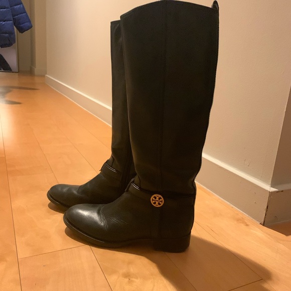 Tory Burch Black Leather Riding Boot - Picture 2 of 3